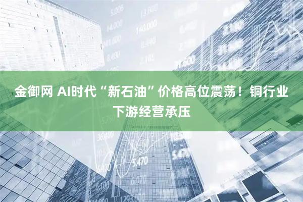 金御网 AI时代“新石油”价格高位震荡！铜行业下游经营承压